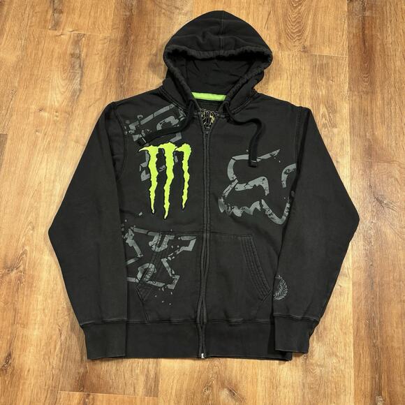 Vintage Fox Racing Hoodie Sweatshirt Medium Monster Ricky Carmichael Motocross - Picture 1 of 8